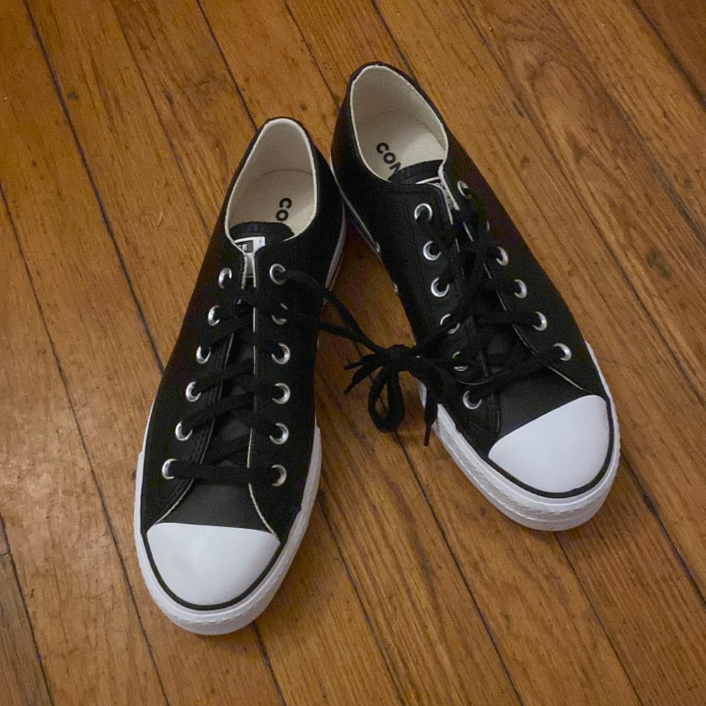 Leather Converse Platforms